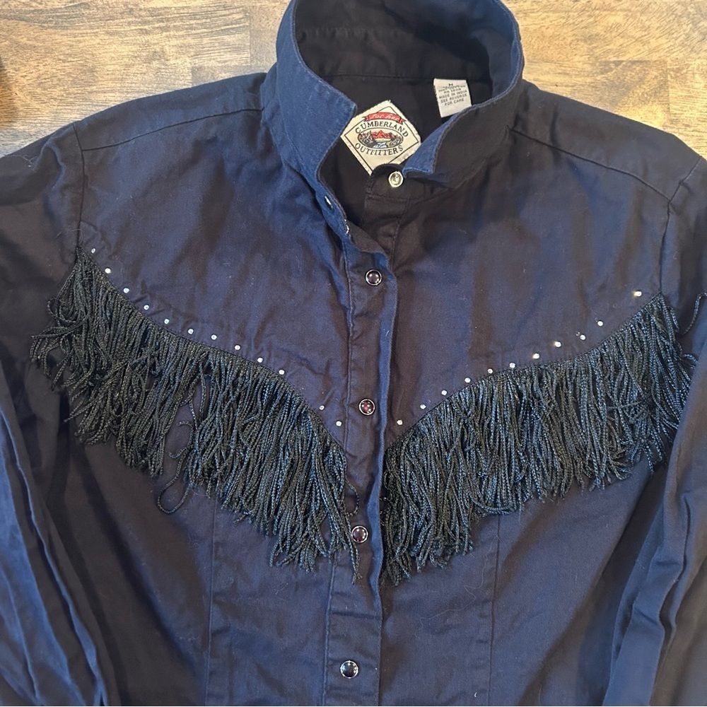 Cumberland Outfitters Women’s Western Shirt Size Medium Black - Picture 2 of 6